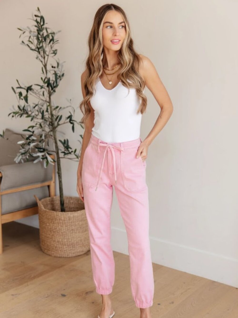 Judy Blue Regina Pink Denim Jogger Jeans Size 11